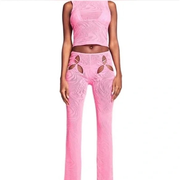 I AM GIA Amina Pink Cut Out Mesh Set - Picture 3 of 12